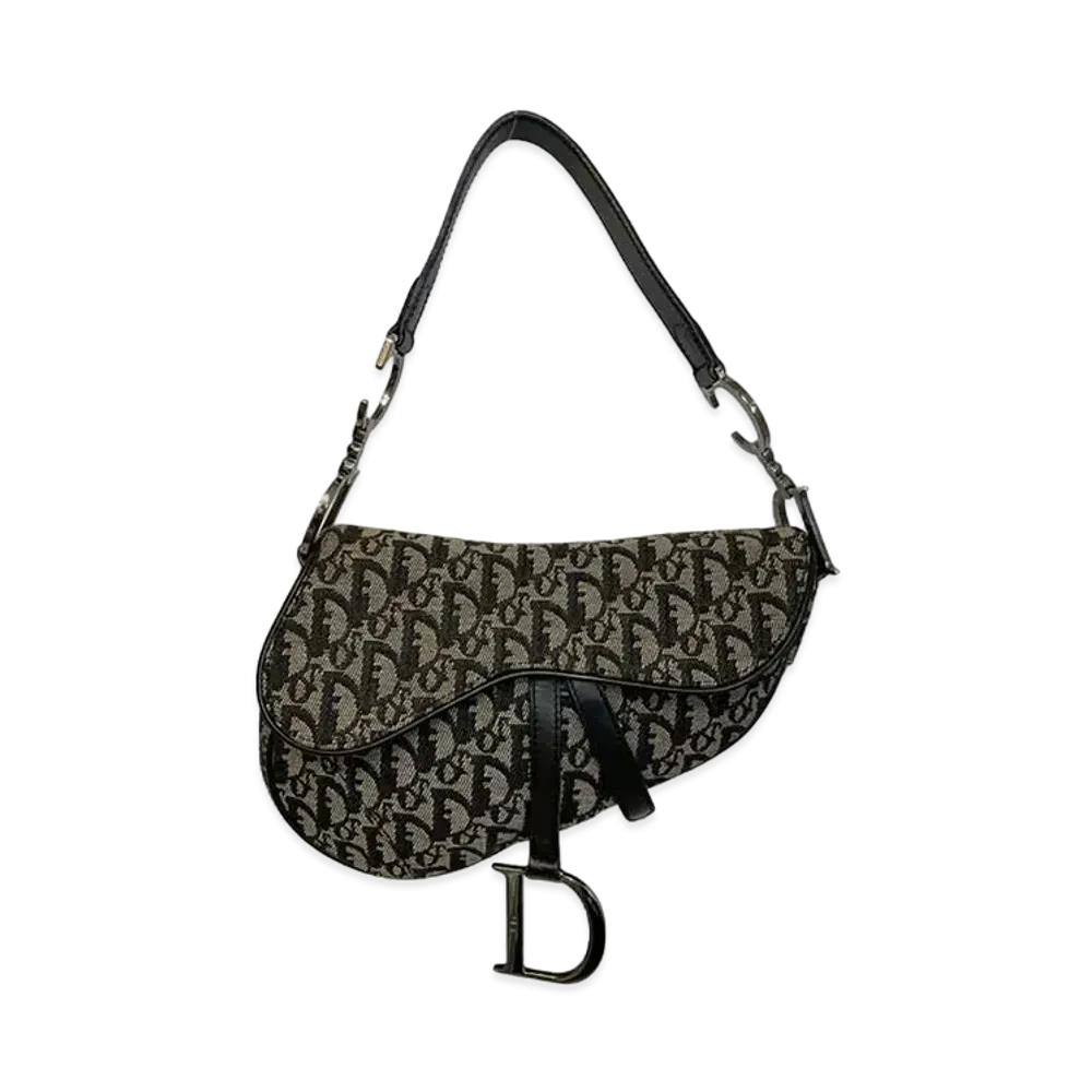 Dior Trotter Saddle Bag "Black/Beige"