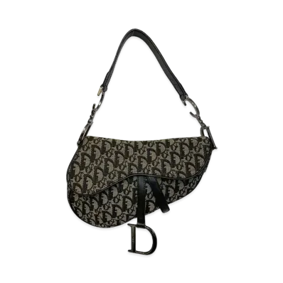 Dior Trotter Saddle Bag "Black/Beige"