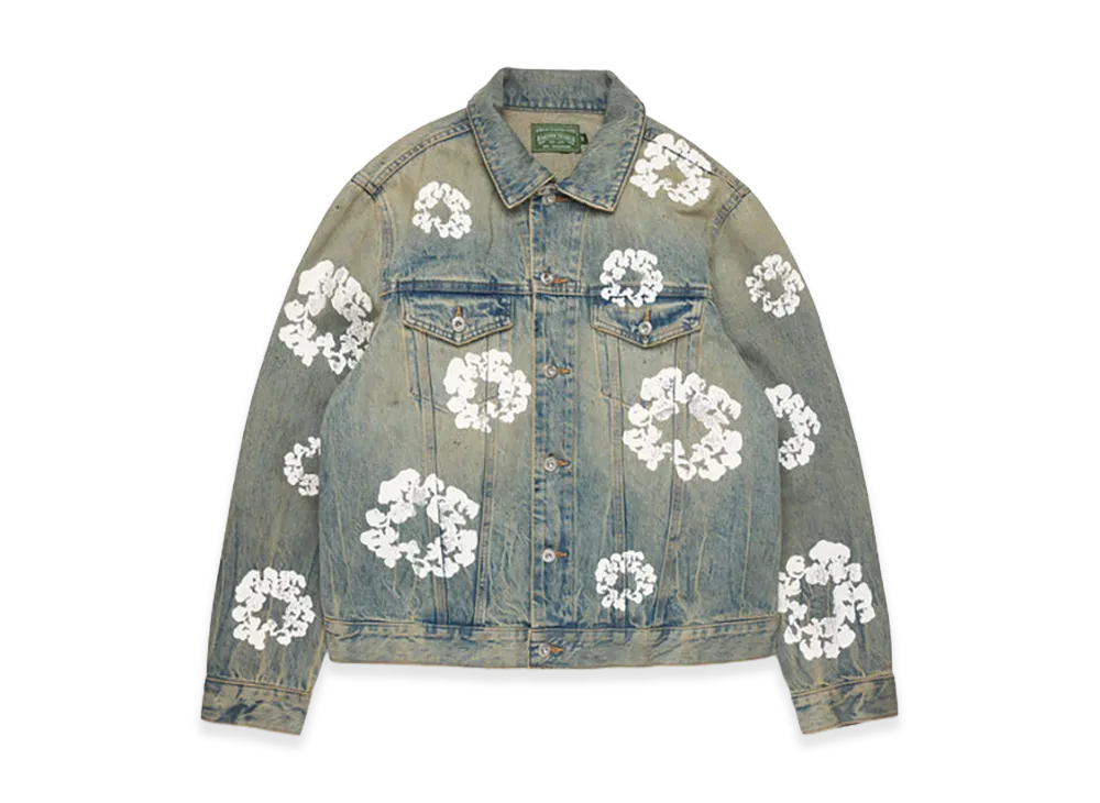 DENIM TEARS Cotton Wreath Denim Jacket "Dirty Wash"