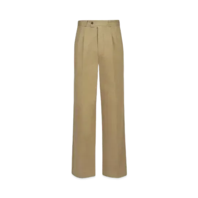Maison Margiela Cotton Gabardine Trousers "Beige"
