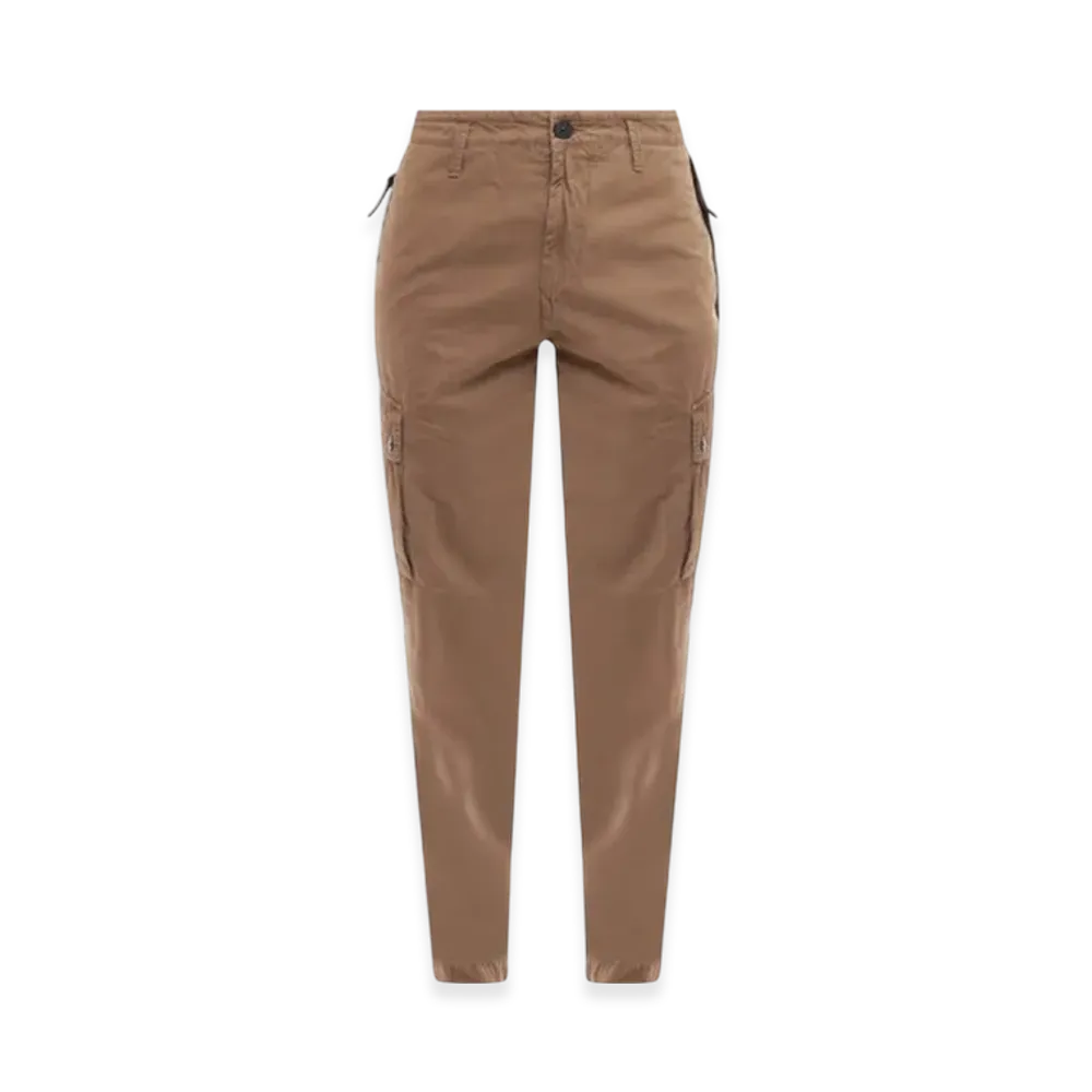 Stone Island 303WA Brushed Cotton Canvas Garment Dyed Cargo Pants - 23SS "Bark"