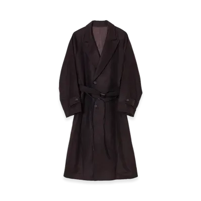 ssstein Wool Cashmere Oversized Peak Lapel Chester Coat "Dark Brown"