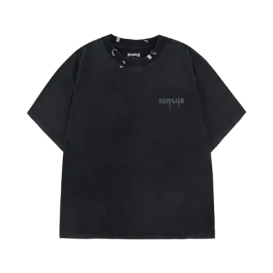 SUPPLIER Vintage Wash Pierced Tee "Black"