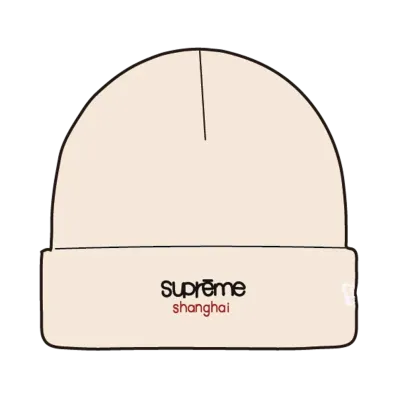 Supreme x New Era Classic Logo Shop Beanie (shanghai) "Natural"