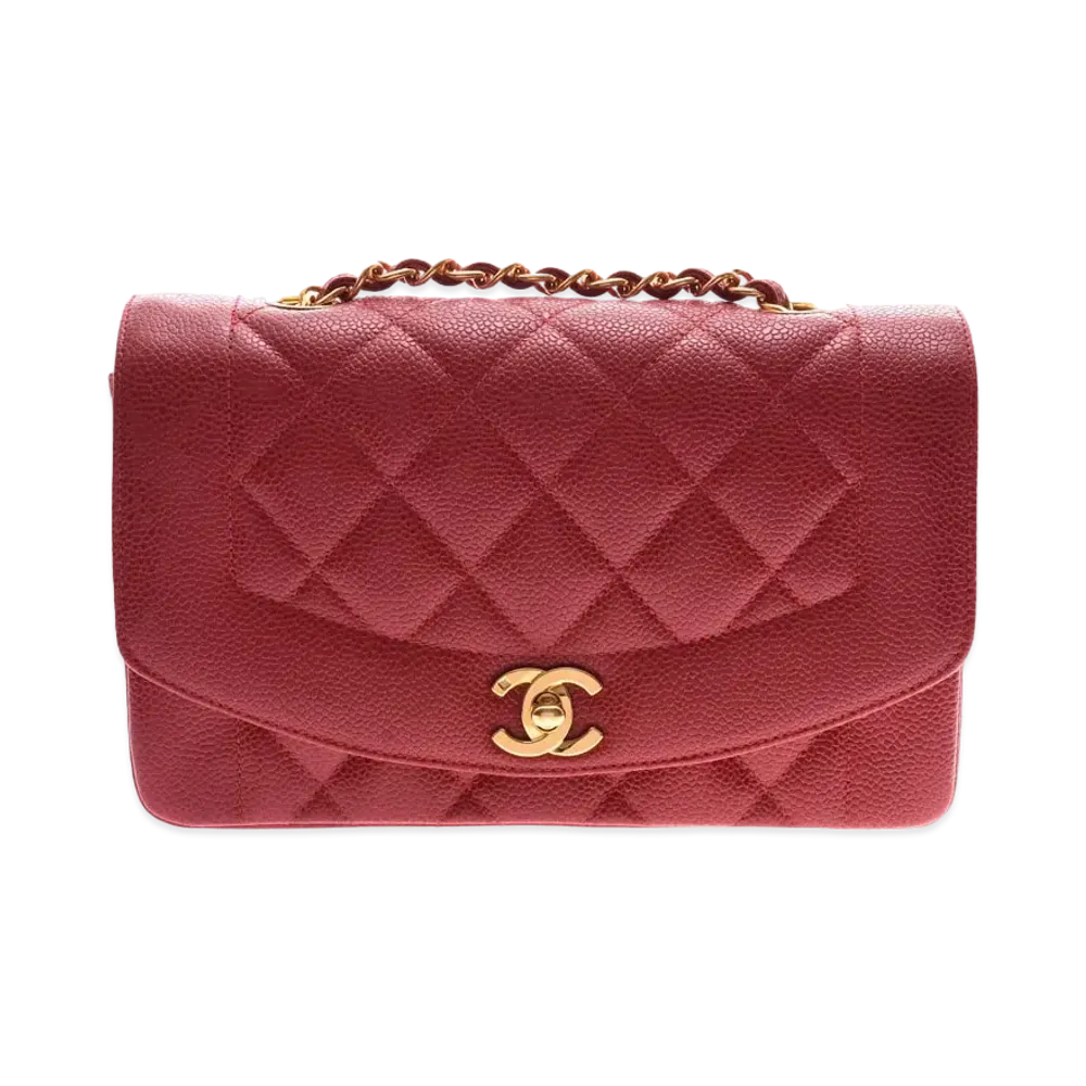 CHANEL Caviar Skin Matelasse Diana "Red"