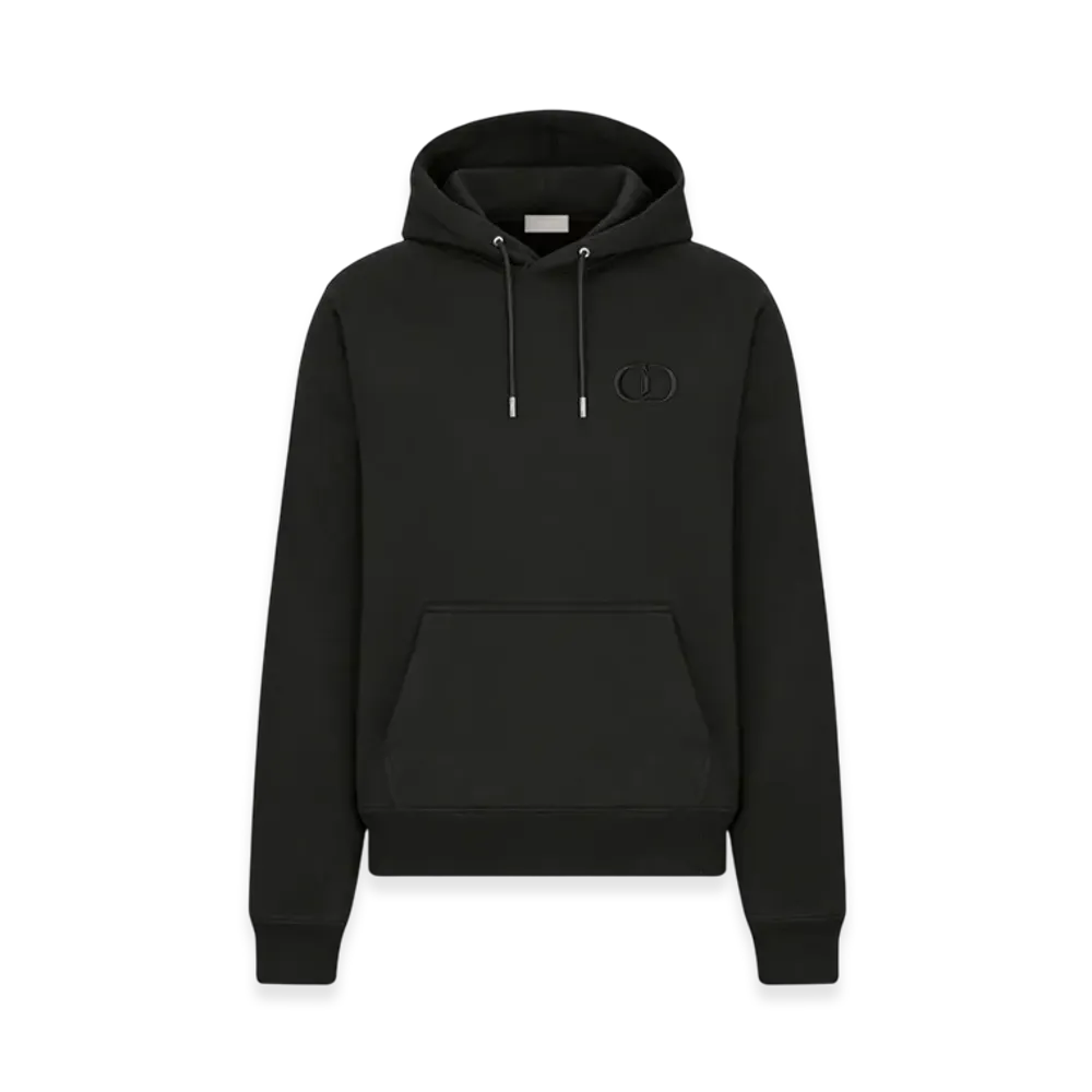 Dior CD Icon Hooded Sweatshirt Organic Cotton Fleece "Black"