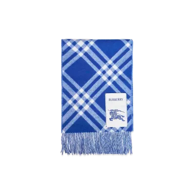 Burberry Embroidered Cashmere Scarf "Blue"