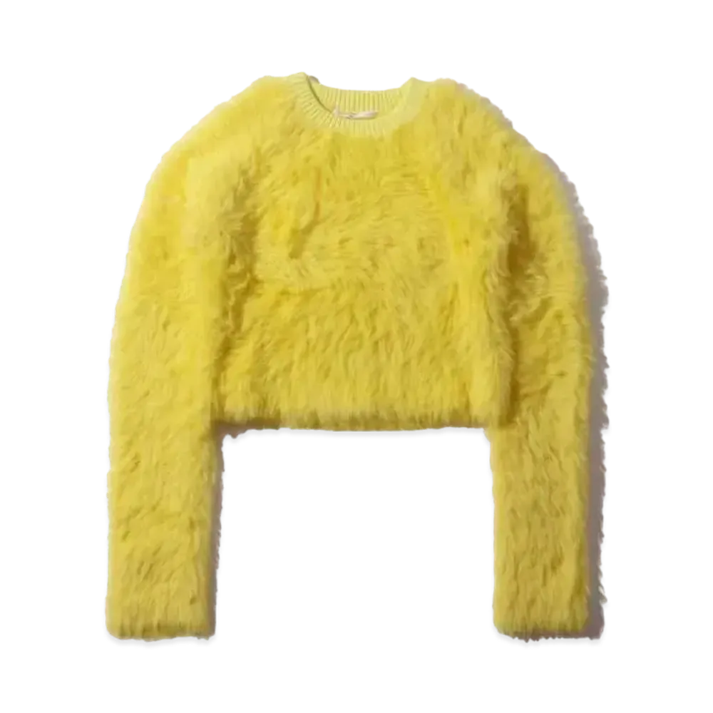 atmos pink Tantake Feather Yarn Tops "Yellow"