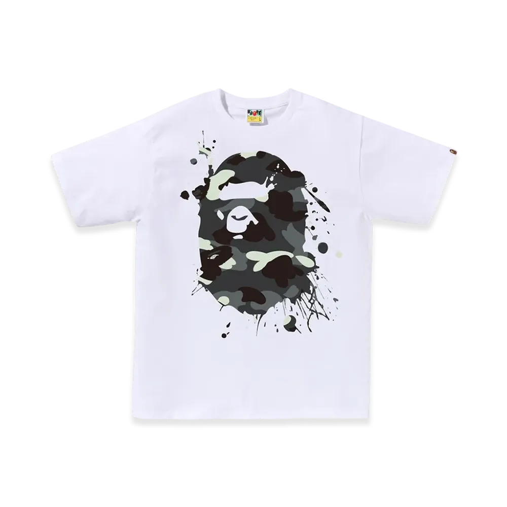 A BATHING APE City Camo Painting Ape Head Tee "White"