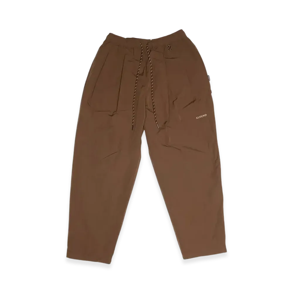 ALOUND Twotuck Tapered Nylon Pants "Brown/Black"