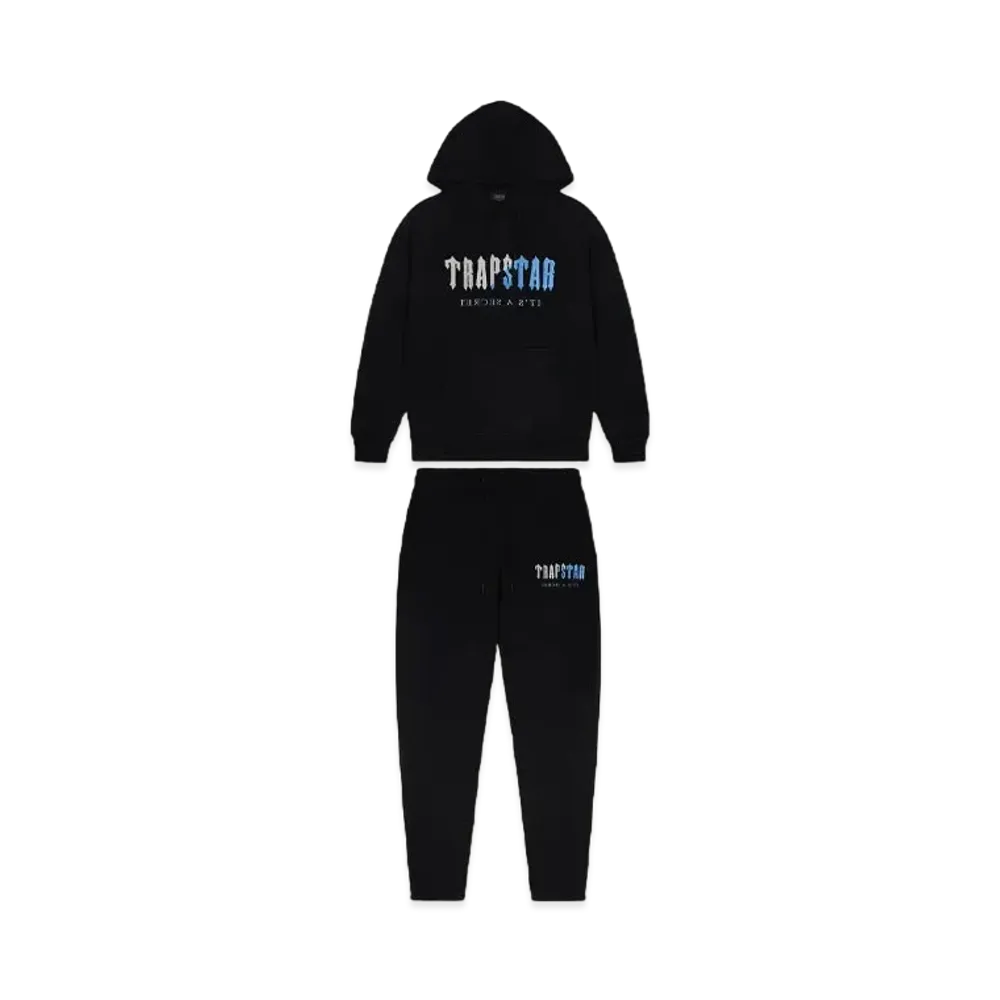 TRAPSTAR Decoded Chenille Hooded Tracksuit "Black Ice"