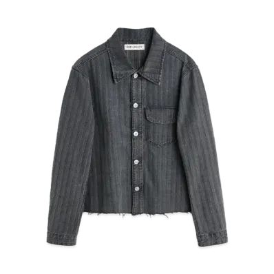 OUR LEGACY Rebirth Jacket Torino Stripe "Washed Grey"