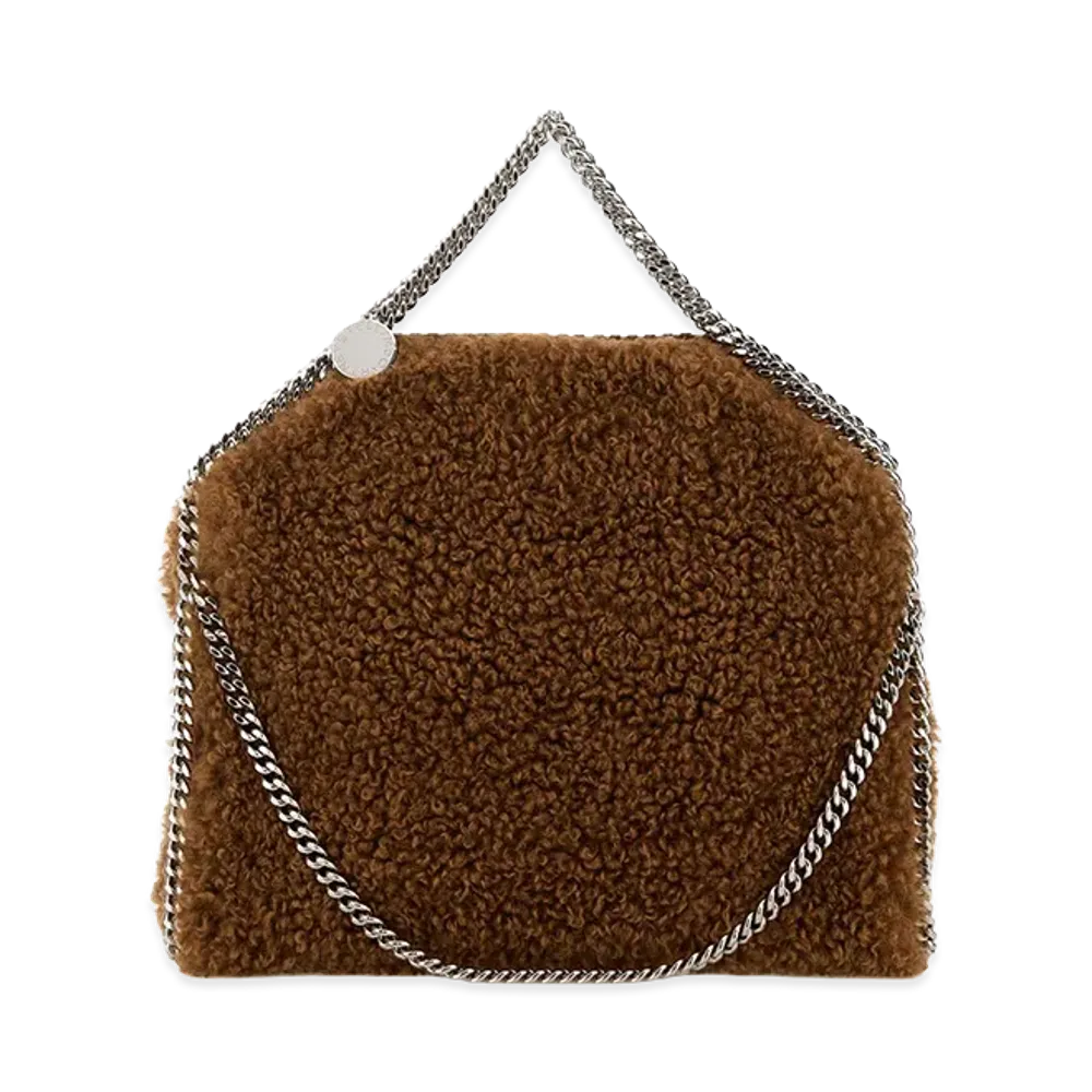 STELLA McCARTNEY Women's Biscuit Alter Mat Shearling Falabella Handbag "Camel"