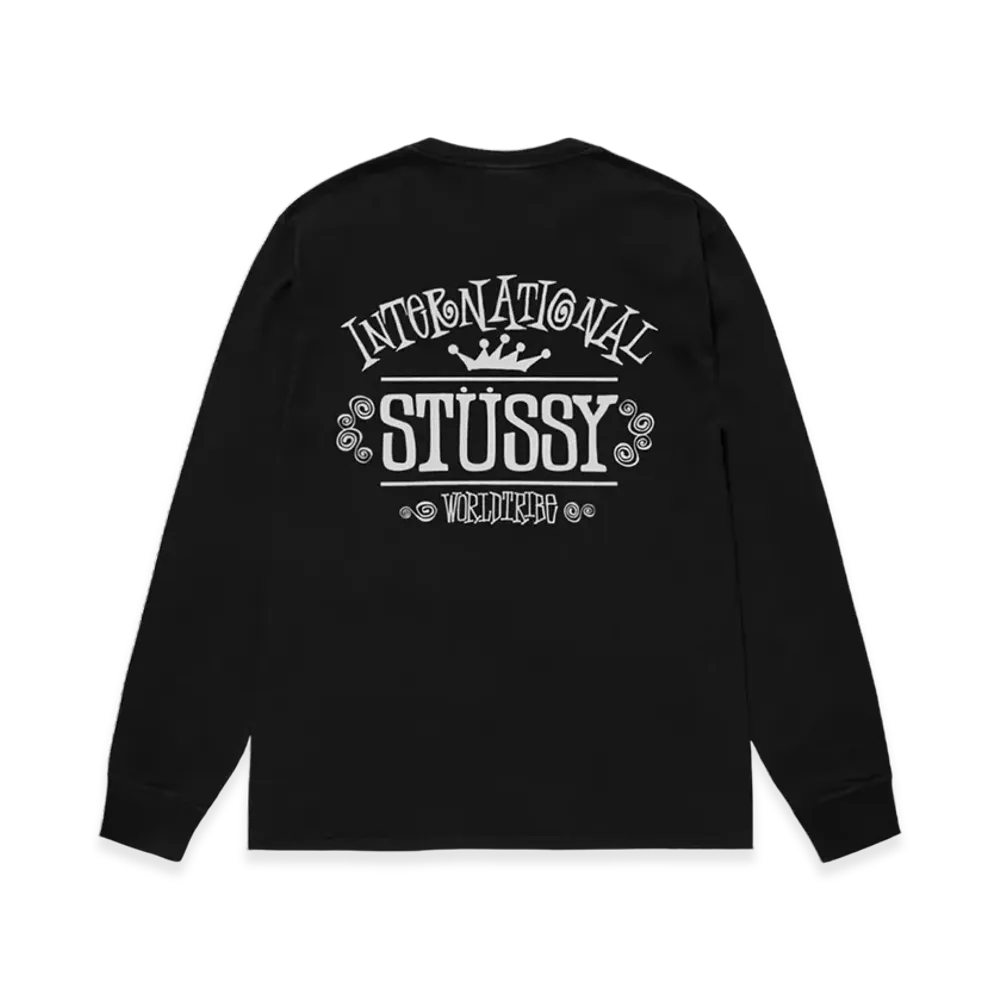 Stussy Worldwide Pigment Dyed LS Tee "Black"