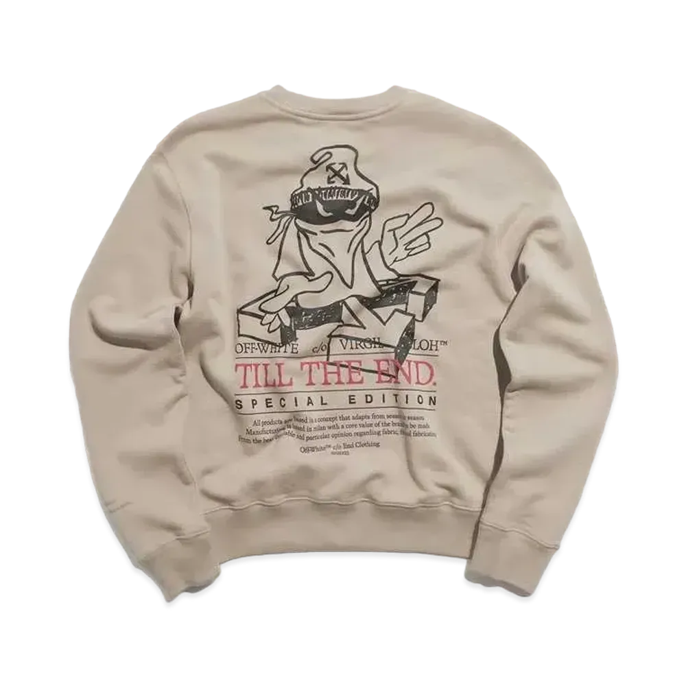 OFF-WHITE END. BIG BANDIT CREW SWEAT "Beige"