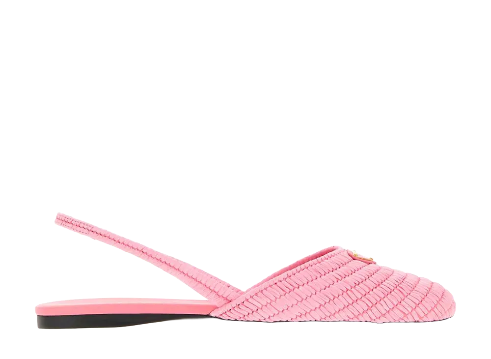 PRADA Women's Crochet Slingback Ballerinas "Pink"