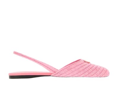 PRADA Women's Crochet Slingback Ballerinas "Pink"