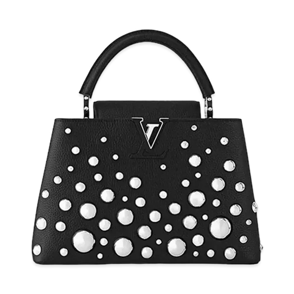 Louis Vuitton x Yayoi Kusama Capucines MM Taurillon Leather Metal Dots "Noir"