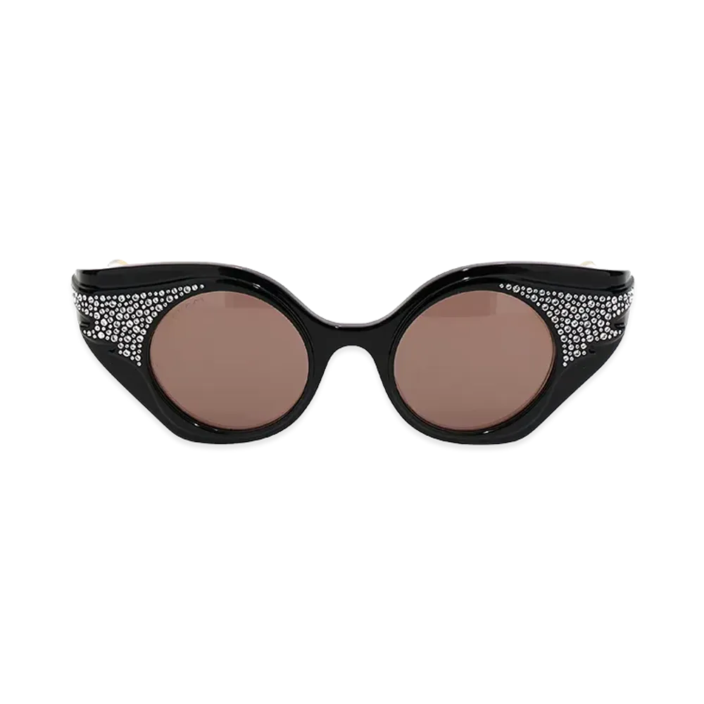 GUCCI Women's Cat Eye Sequin Sunglasses. "Black"