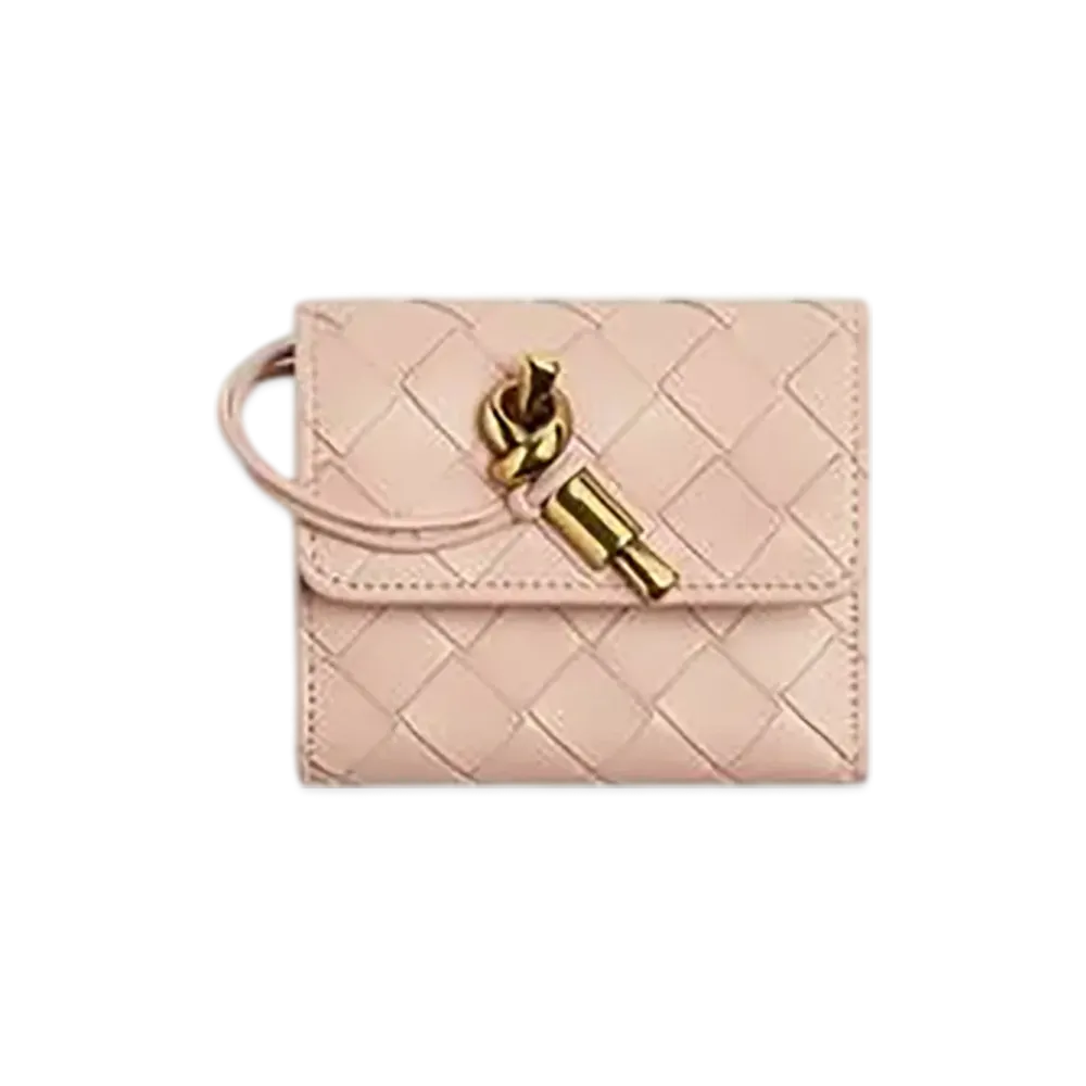 Bottega Veneta Andiamo Tri-Fold Fastener Wallet "Lotus"