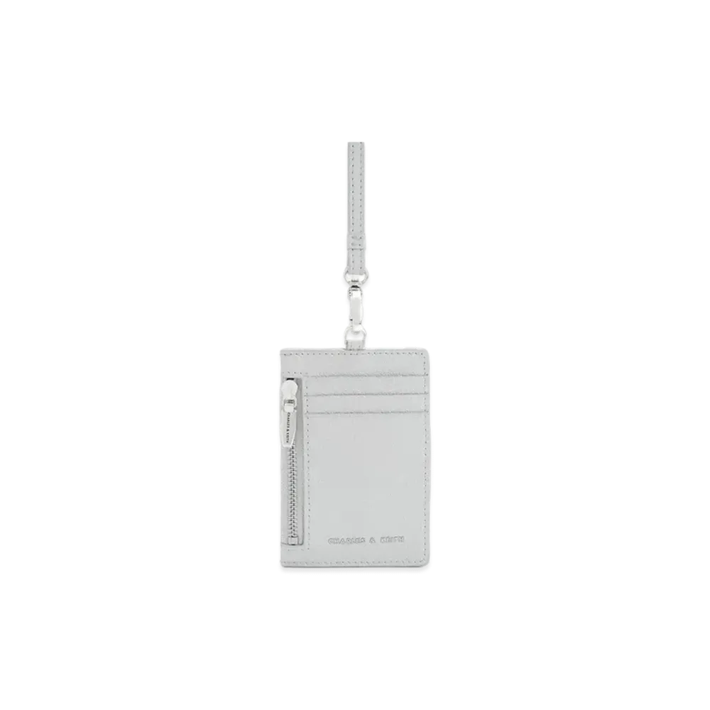 CHARLES & KEITH Side Zip Card Holder "LightGrey"