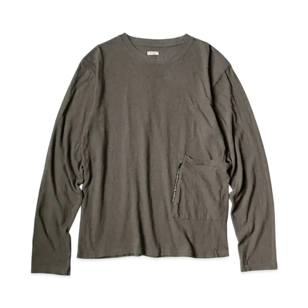 KAPITAL Gauze Biscuit Pocket Long Tee "Charcoal"