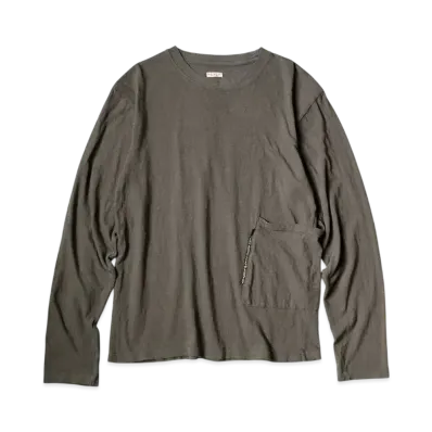 KAPITAL Gauze Biscuit Pocket Long Tee "Charcoal"