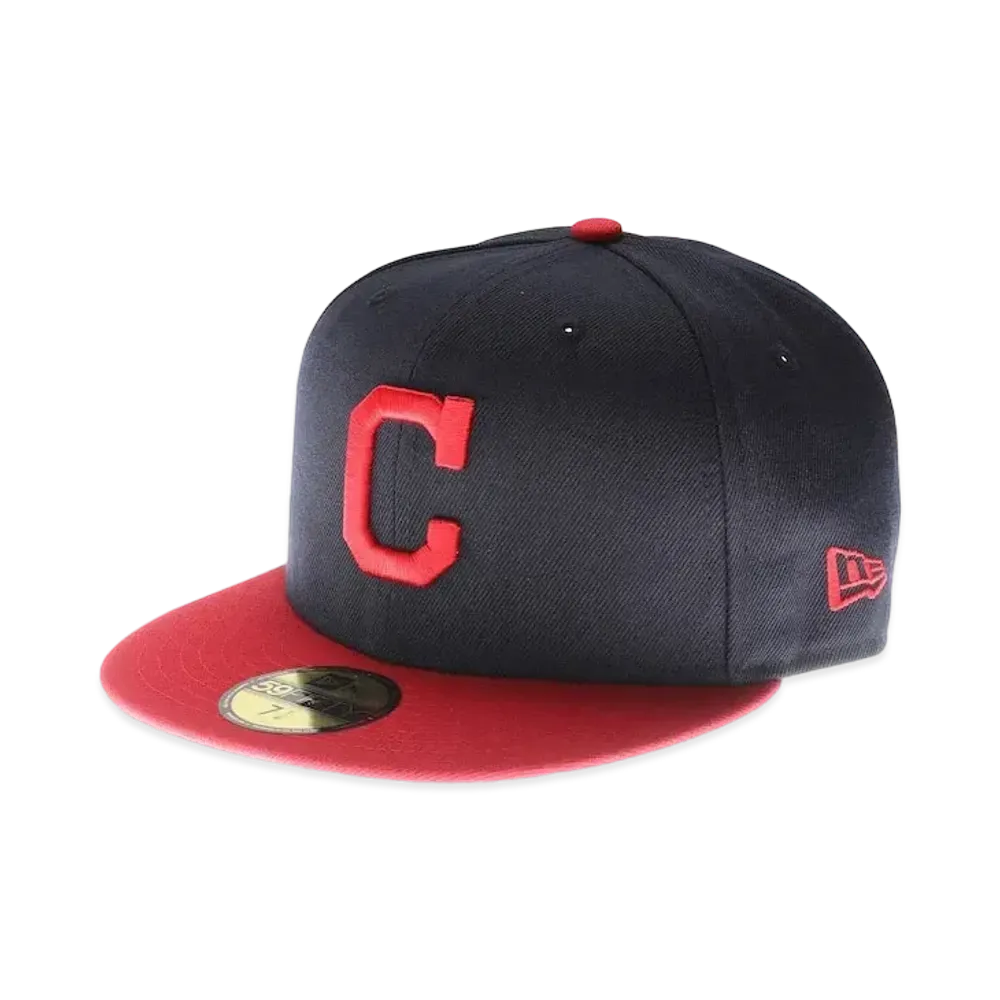 NEW ERA Indians Authentic Cap Home "Navy/Red"