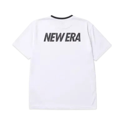 NEW ERA Performance Apparel Basketball Short Sleeve Tech T-Shirt Stripe Collar "White"