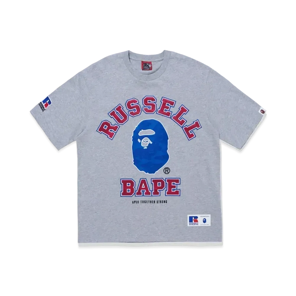 A BATHING APE x RUSSELL Tee "Gray"