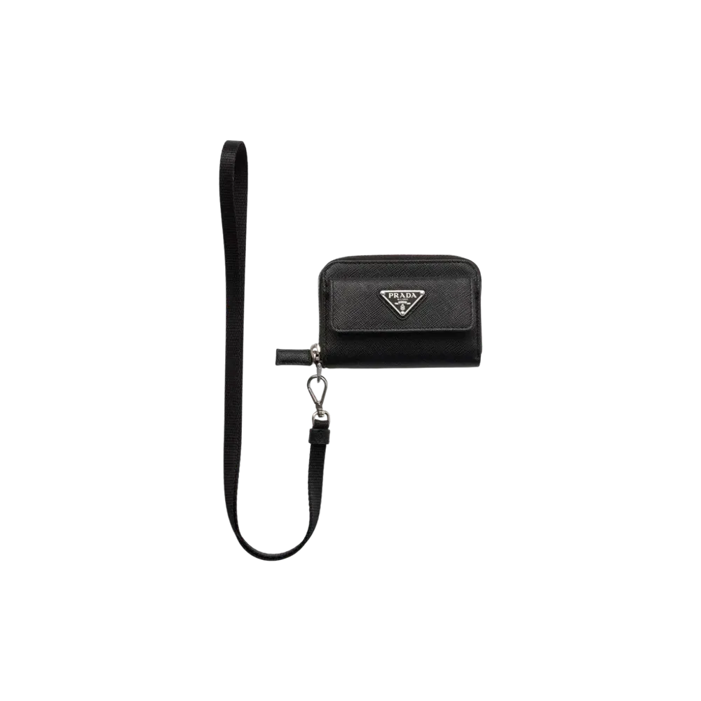PRADA Saffiano Leather Coin Case "Black"