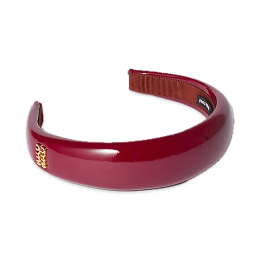 MIU MIU Patent Leather Headband "Bordeaux"