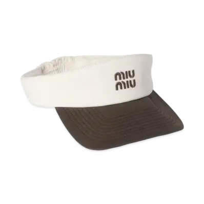 MIUMIU Drill Visor "Off White/Dark Brown"