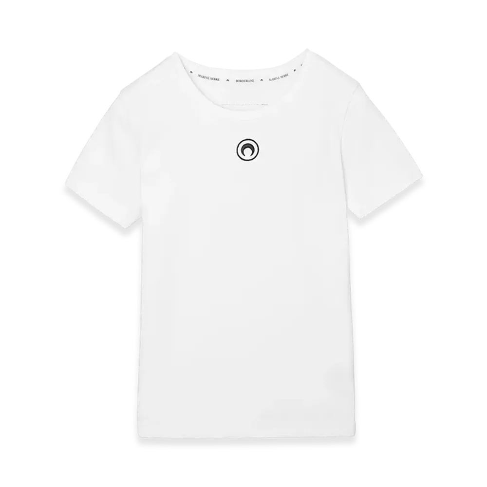 Marine Serre Organic Cotton 1X1 Rib T-Shirt "Whitecotton"