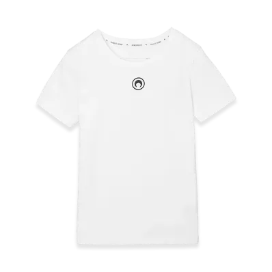 Marine Serre Organic Cotton 1X1 Rib T-Shirt "Whitecotton"