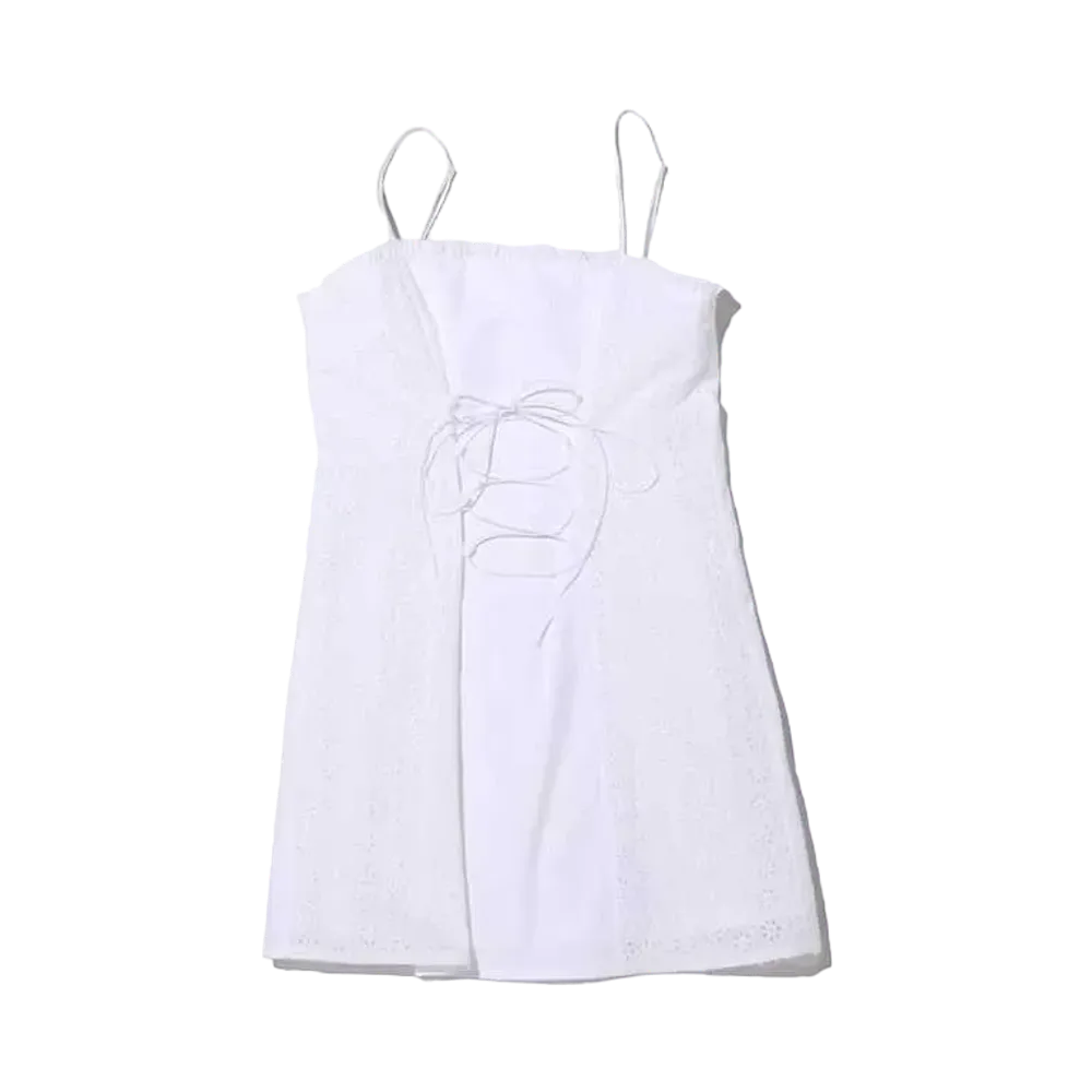 atmos pink Lace Up Cami Dress "White"