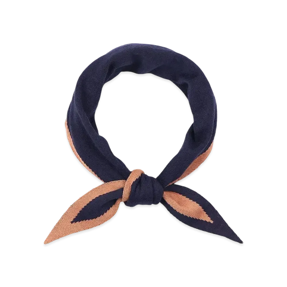 Paul Smith Contrast-Edged Knit Scarf "Navy"