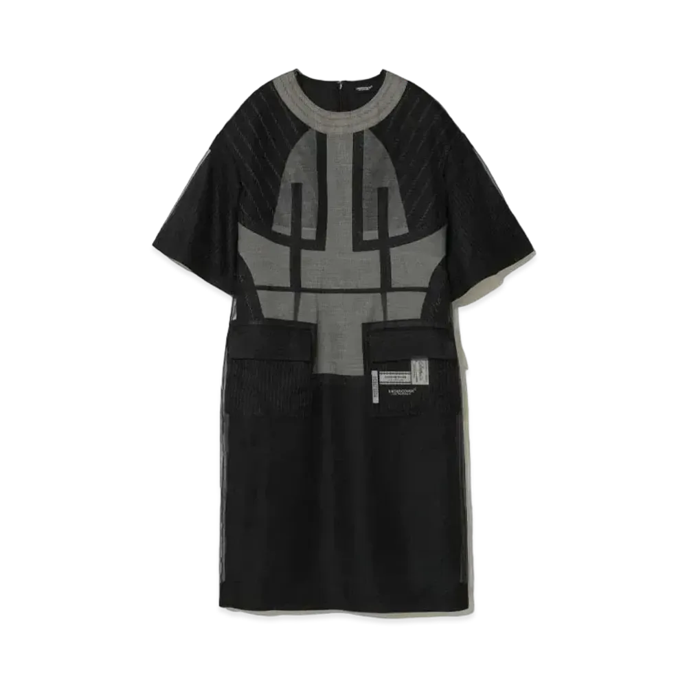 UNDERCOVER Silk Organdy Dress "Black"