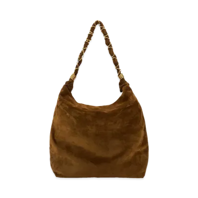 Saint Laurent Women's Caramel Suede Amalia Shopping Bag "Camel"