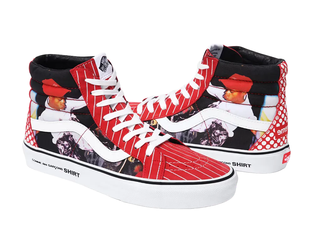 Supreme × COMME des GARCONS SHIRT × Vans Sk8-Hi Harold Hunter "Red Print"