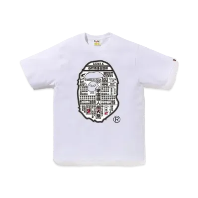 A BATHING APE Japanese Festival Poster Ape Head Tee "White"
