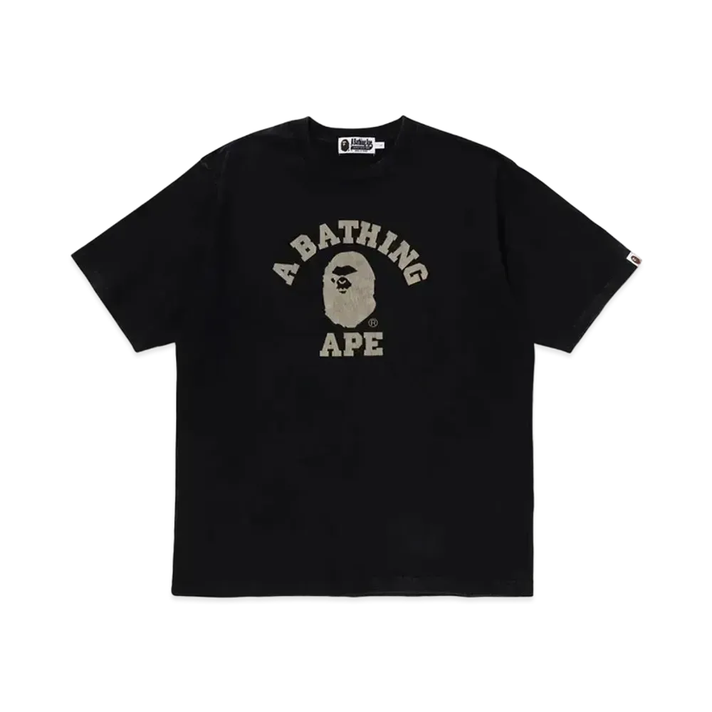 A BATHING APE Overdye College Relaxed Fit Tee "Black"
