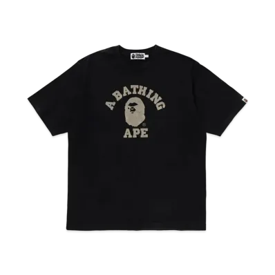 A BATHING APE Overdye College Relaxed Fit Tee "Black"