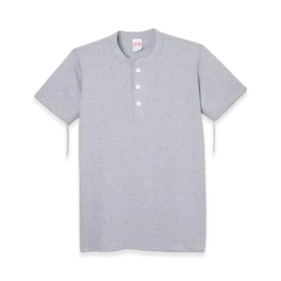 Healthknit Henley Short Sleeve T-Shirt "Heather Gray"