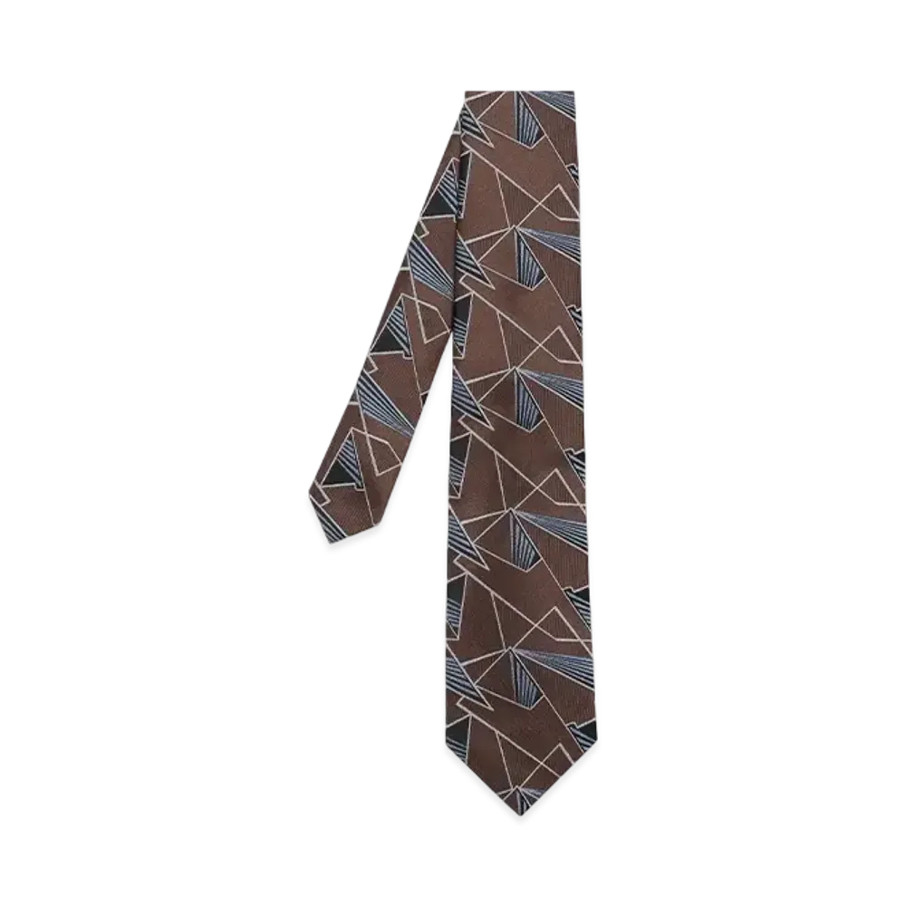 Paul Smith Geometric Pattern Tie "Brown"