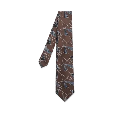 Paul Smith Geometric Pattern Tie "Brown"