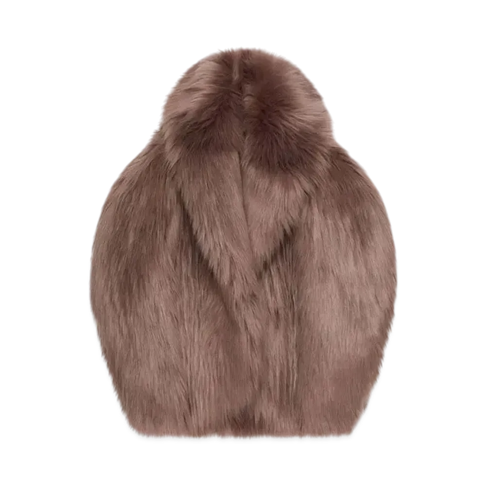GIVENCHY Oversized Cape In Faux Fur "Medium Brown"
