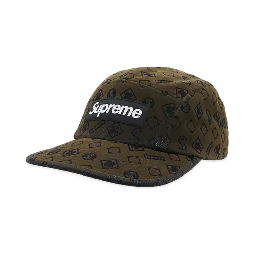 Supreme Flocked Denim Camp Cap "Black"