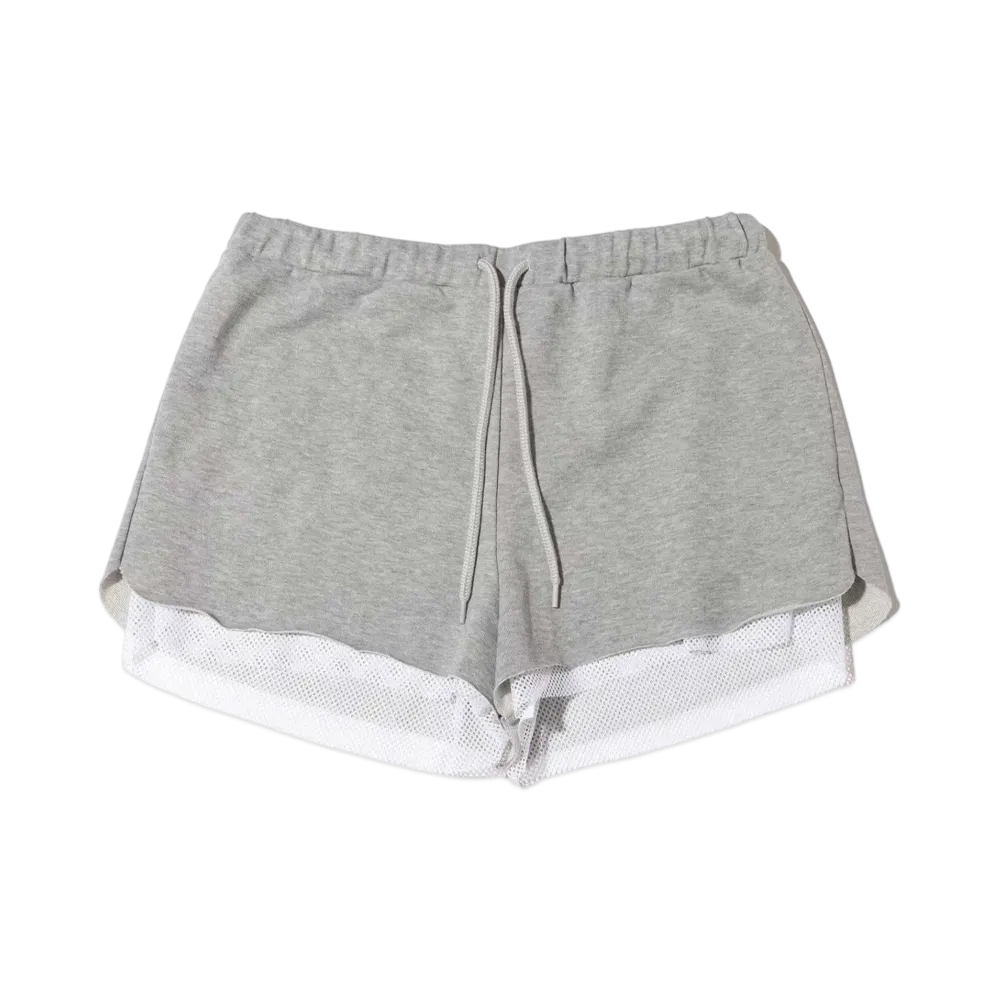 atmos pink Guacamole Mesh Layered Sweat Shorts "Gray"