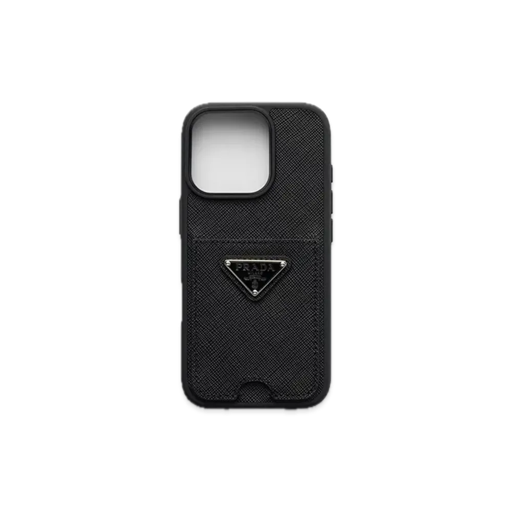 PRADA Saffiano Leather Case for iPhone 16 Pro "Black"